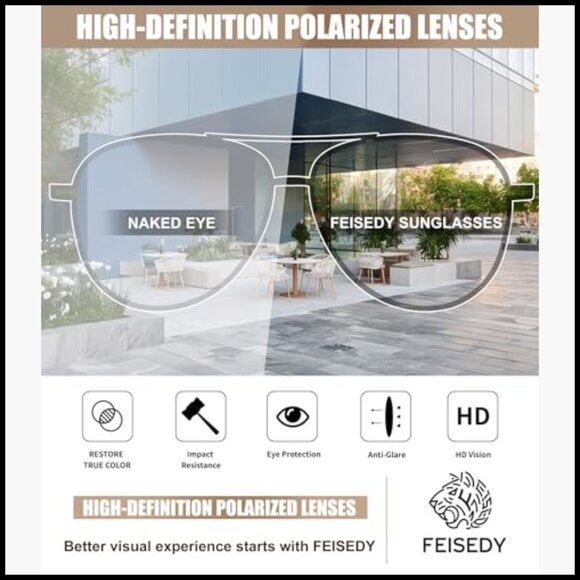 Retro Polarized Aviator Sunglasses with Metal and Plastic Frame main image 4